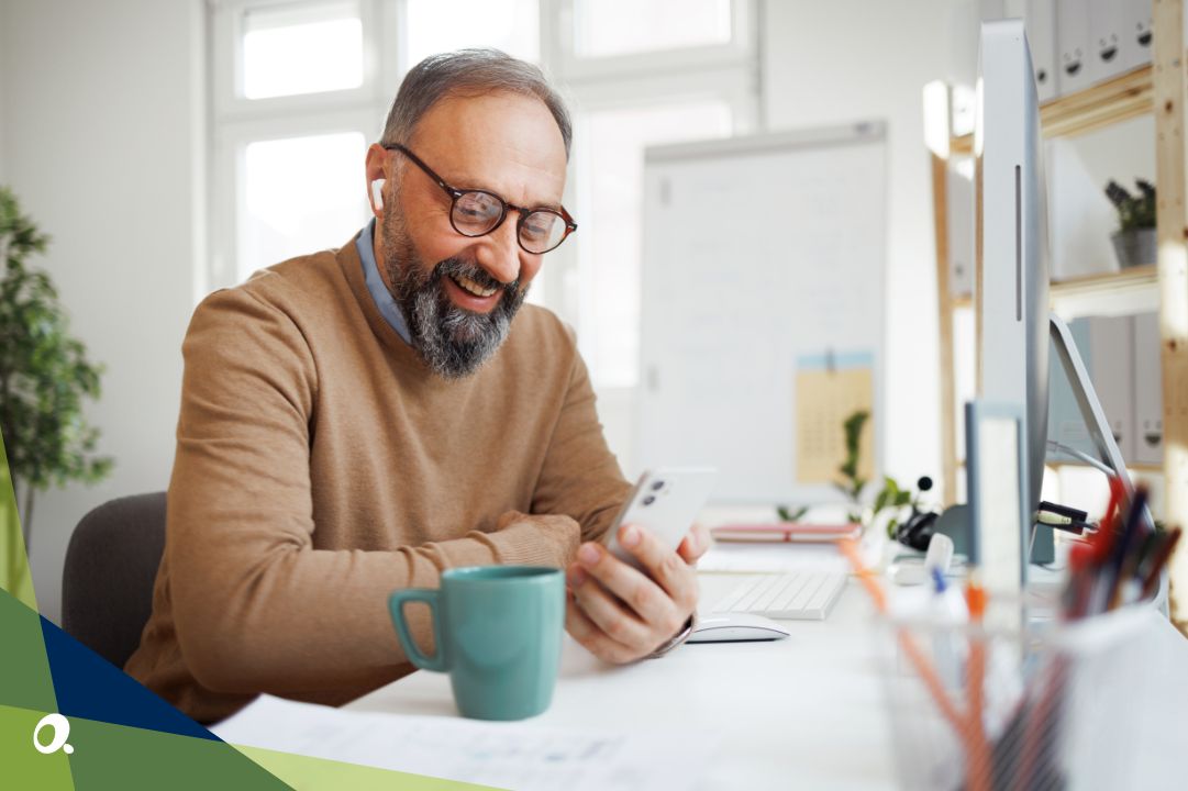 Finance professional taking a remote work call on his phone