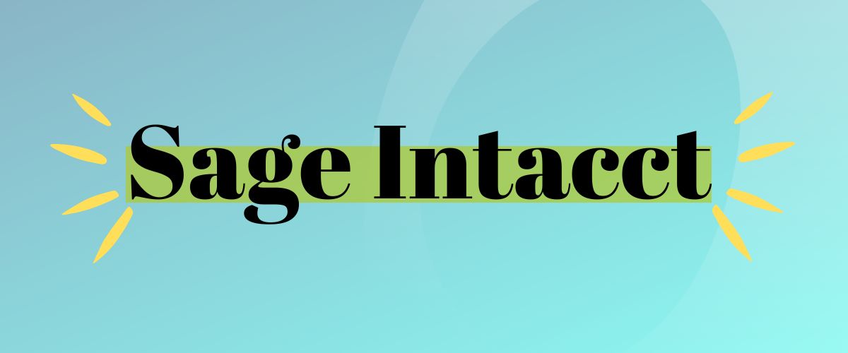 Text saying Sage Intacct on a blue background