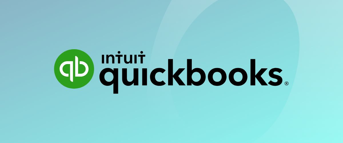 QuickBooks logo on a blue background