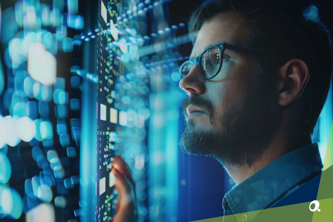 A man looking at upgrading the company's Sage software