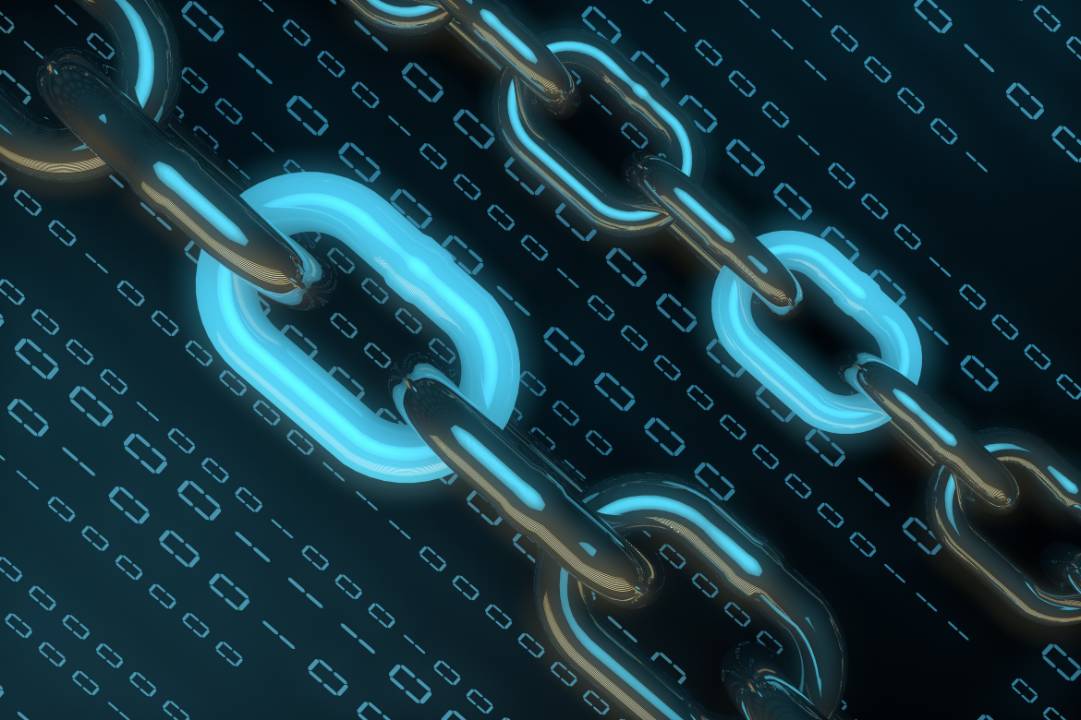 A graphic of the blockchain